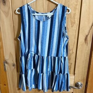 LuLaRoe Blue Striped Blouse